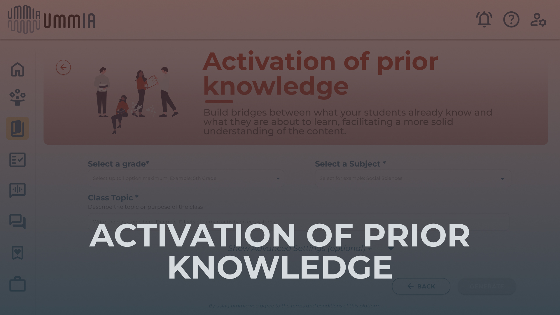 Activation of prior knowledge